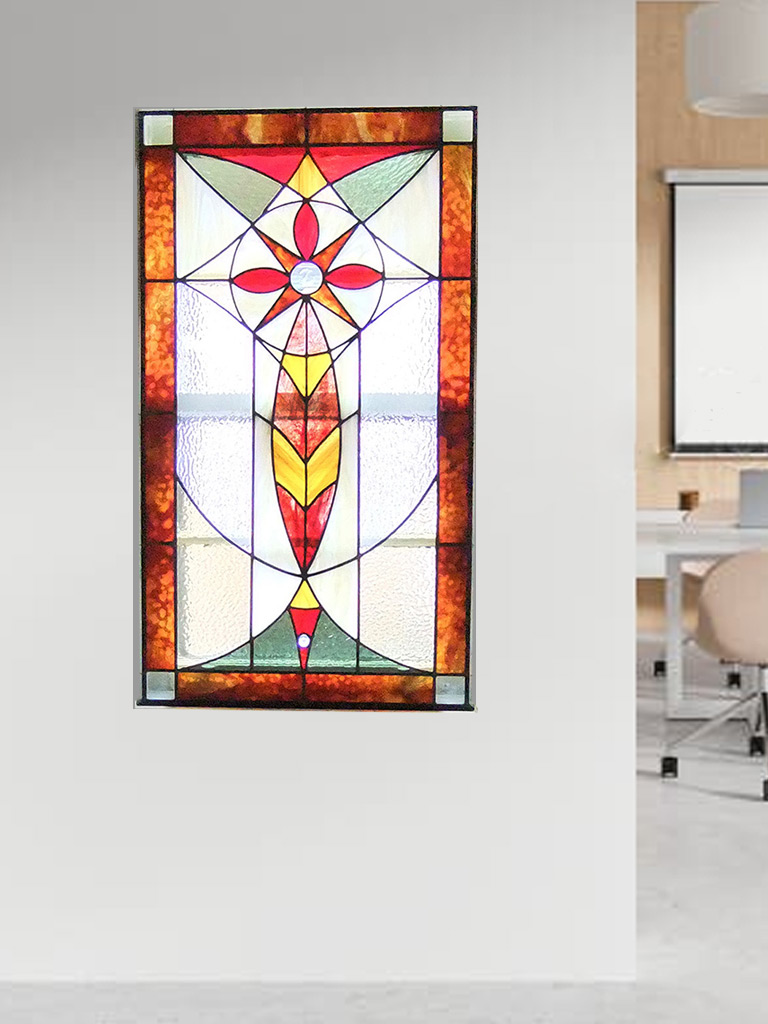 Plume et encrier - Lyne Noiseux, vitrail de mur