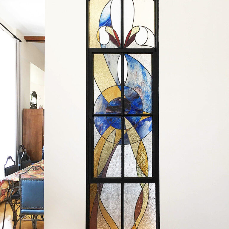 Chez Françoise - Lyne Noiseux, vitrail de mur