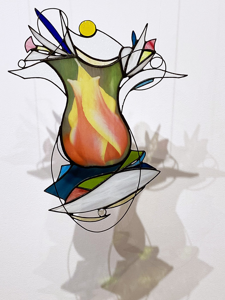 Déesses Hawaï no2 Terre - Lyne Noiseux, vitrail