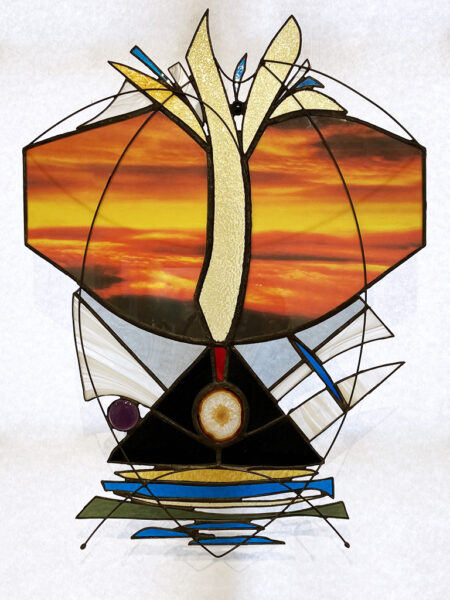 Déesses Hawaï no1 Feu Pelé - Lyne Noiseux, vitrail