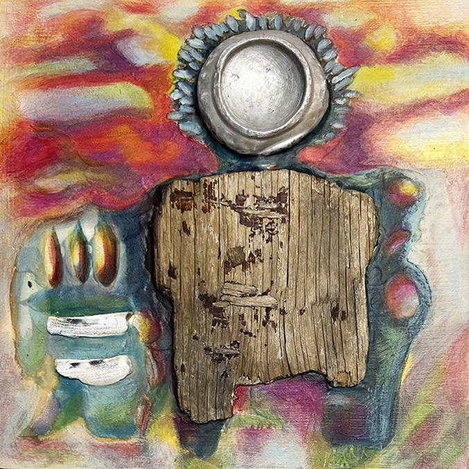 Les amis - Lyne Noiseux, tableau bas relief