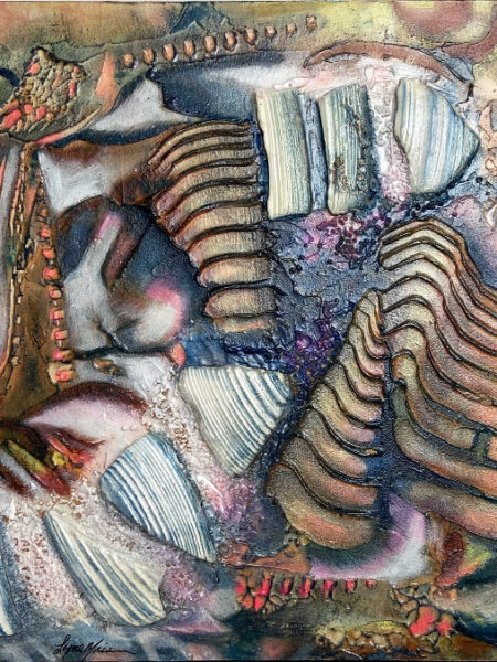 Lion endormi - Lyne Noiseux, tableau bas relief