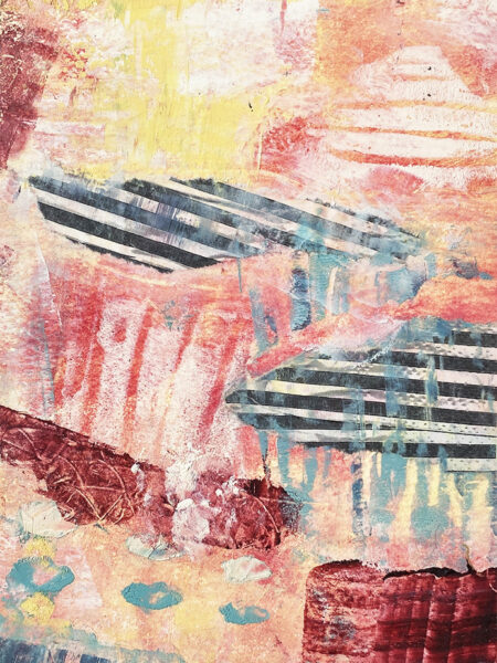 Émergences rayées - Lyne Noiseux, tableau technique mixte