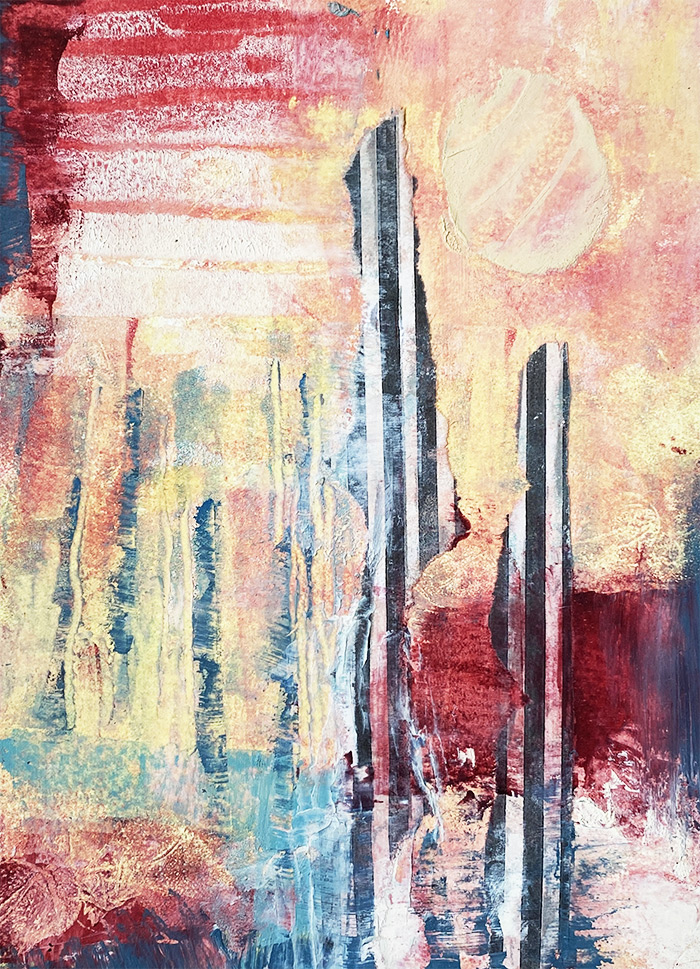 Initiation - Lyne Noiseux, tableau technique mixte